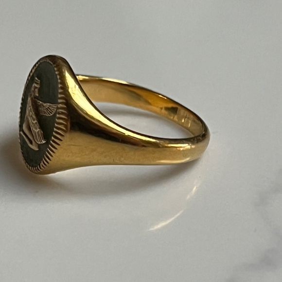 Miansai Men's Ring - Ma'at Gold Vermeil and Sage Enamel  Size 10  MSRP $185 - Picture 6 of 10